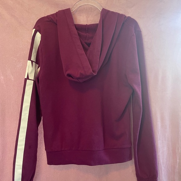 PINK Victoria's Secret Maroon Hoodie with White Accents - Picture 2 of 6